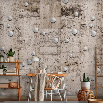 Tapetes ar pērlēm uz bēša betona, 89577 G ART