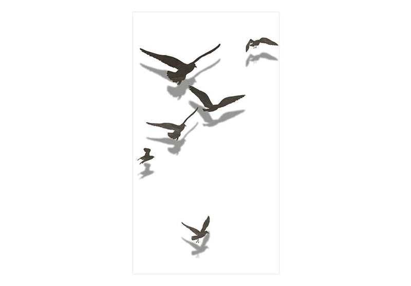 Tapetes ar putnu siluetiem uz balta fona, 89684 G ART