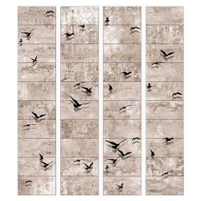 Tapetes ar putnu siluetiem uz bēša betona fona, 89682 G ART