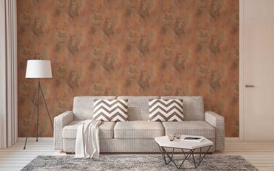 Wallpaper with rust pattern and metallic look - brown, 953913 AS Creation