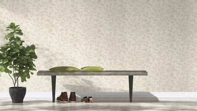 Wallpaper with fine twigs on textile and gentle shine, 653847 rasch