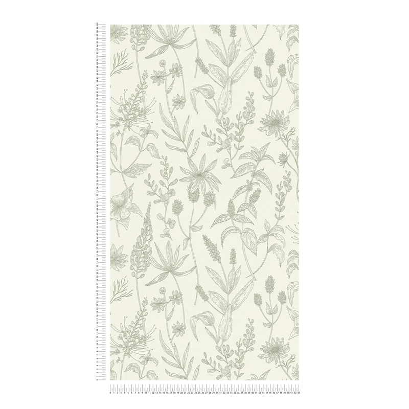 Tapetes ar ziedu rakstu maigi zaļā krāsā, 1331603 AS Creation