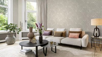 Wallpaper RASCH with exotic leaves in beige, 653106 RASCH