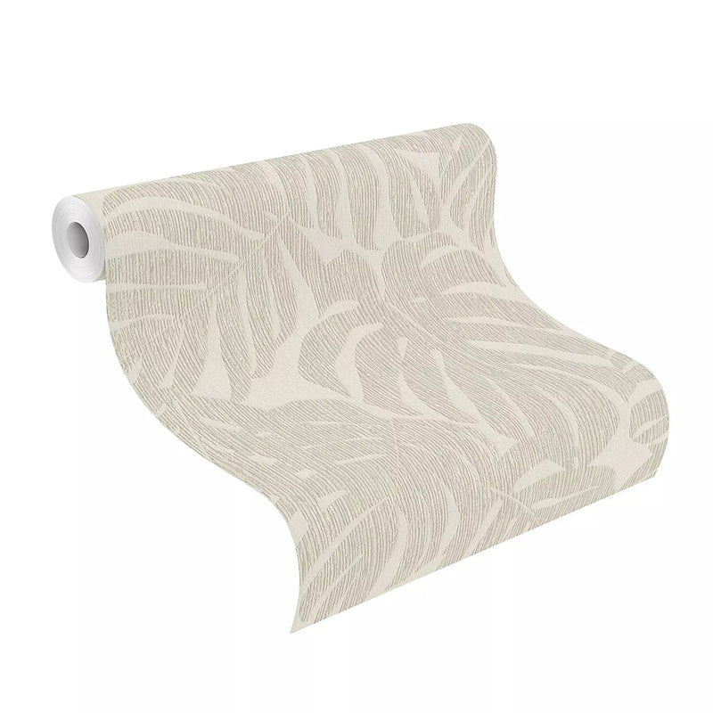 Tapetti RASCH eksoottisilla beige-lehdillä, 653106 RASCH