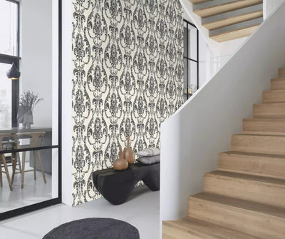 Wallpaper Rasch with elegant ornament, black and white, 315608 rasch