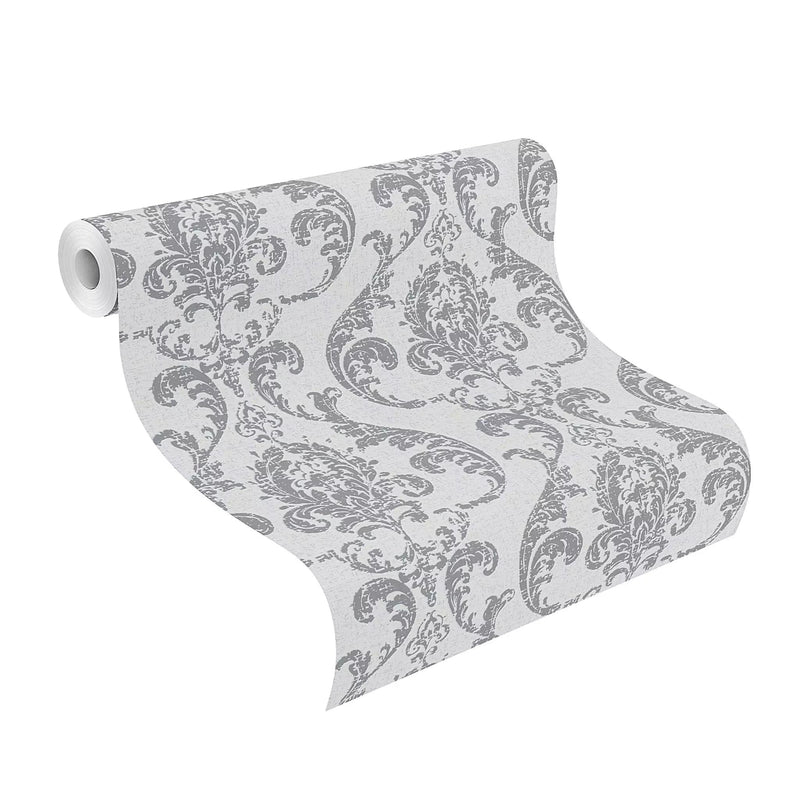 Wallpaper rasch with elegant ornament, gray, 315615 rasch