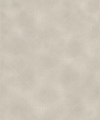 Wallpaper Rasch with geometric pattern and fine glow, taupe, 653939 rasch