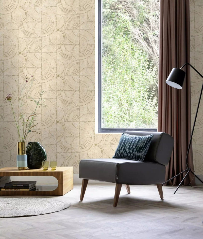 Wallpaper rasch with graphic design, beige, 653632, Welcome Home Rasch