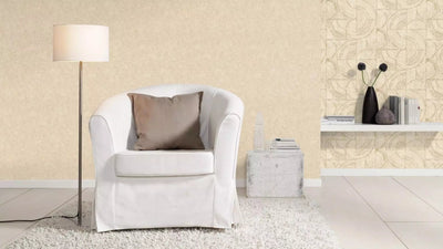 Plain wallpapers RASCH with small text in light beige, 649376 RASCH