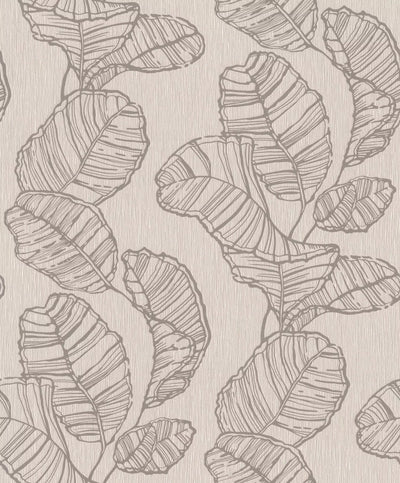 Wallpaper Rasch - with pearl leaf motif and texture, beige, 822632 rasch