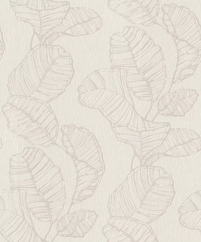 Wallpaper Rasch - with pearl leaf motif and texture, beige, 822618 rasch