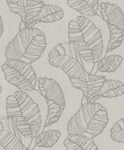 Wallpaper Rasch - with pearl leaf motif and texture, taupe, 822625 rasch