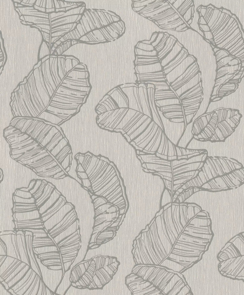 Wallpaper Rasch - with pearl leaf motif and texture, taupe, 822625 rasch