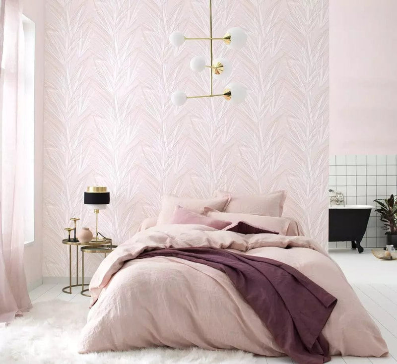 Wallpaper Rasch with grass pattern, pink shades, 654028, Welcome Home Rasch