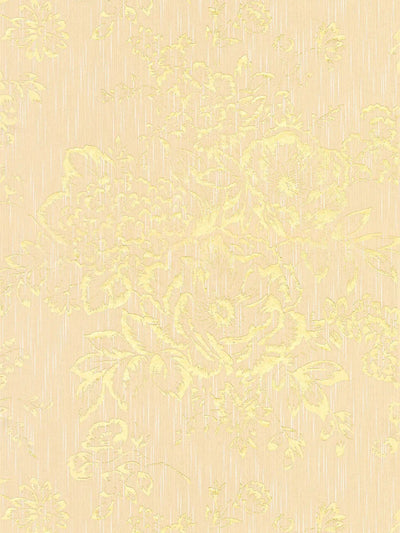 Textile with golden flower pattern - gold, cream - 306573 AS Creation