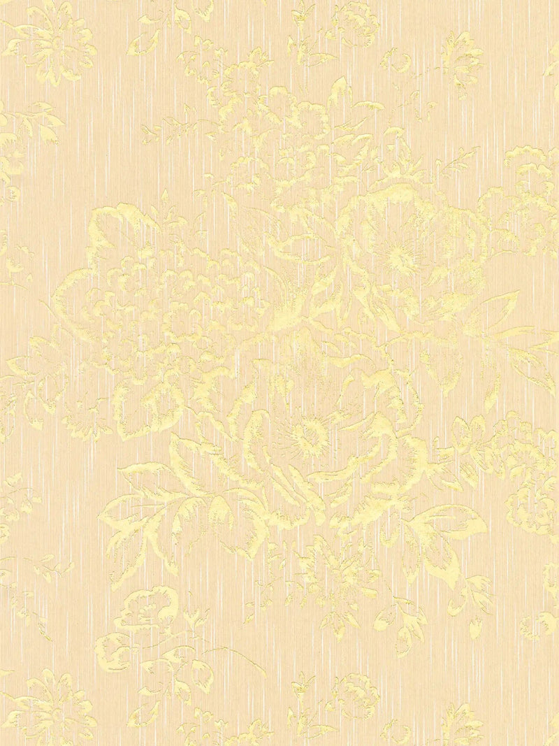 Textile with golden flower pattern - gold, cream - 306573 AS Creation