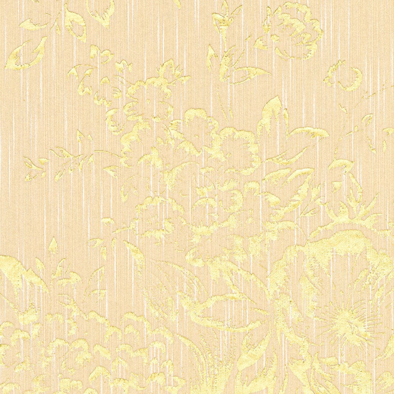 Textile with golden flower pattern - gold, cream - 306573 AS Creation