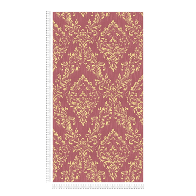 Textile wallpaper with a classic ornament in red and gold - 306596 AS Creation