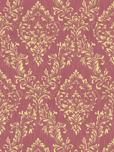 Textile wallpaper with a classic ornament in red and gold - 306596 AS Creation