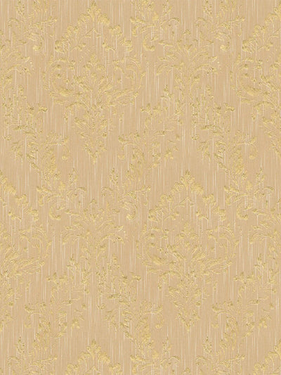 Textile wallpaper with a classic ornament in gold tones -306594 AS Creation