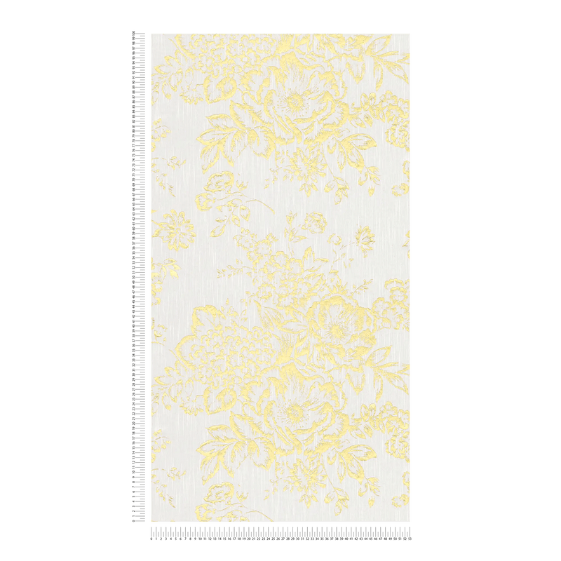 Textile wallpapers with golden flower pattern - gold, white - 306571 AS Creation