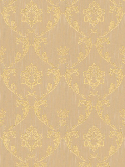 Textile wallpaper with floral elements in gold - 306584 AS Creation