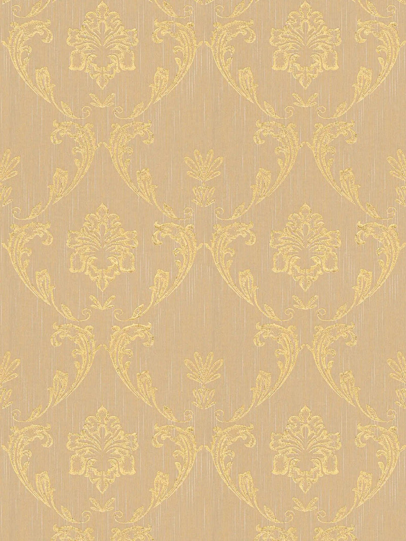 Textile wallpaper with floral elements in gold - 306584 AS Creation