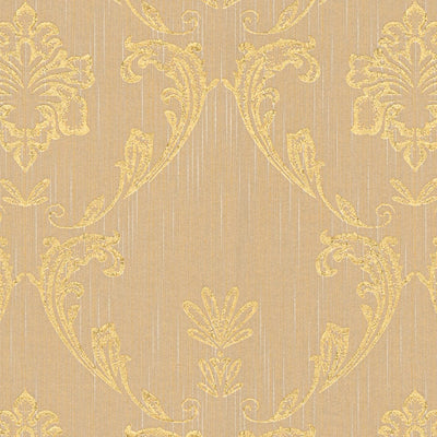 Textile wallpaper with floral elements in gold - 306584 AS Creation