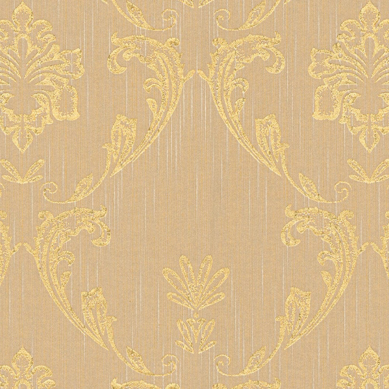 Textile wallpaper with floral elements in gold - 306584 AS Creation