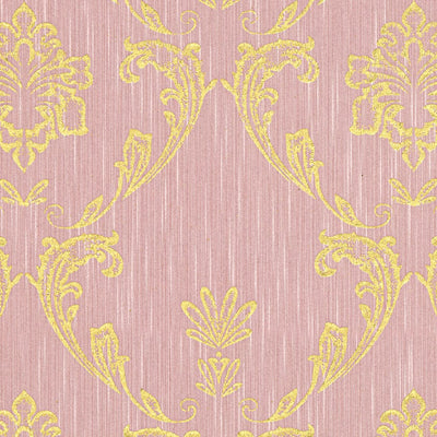 Textile wallpaper with floral elements in gold, pink - 306585 AS Creation