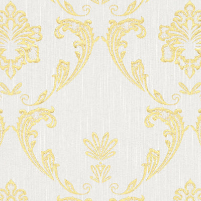 Textile wallpaper with floral elements in gold - gold, 306581 AS Creation