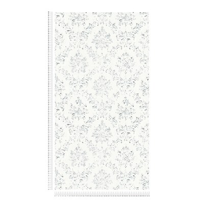 Textile wallpaper in baroque style - white, silver - 306621 AS Creation