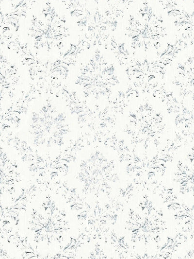 Textile wallpaper in baroque style - white, silver - 306621 AS Creation