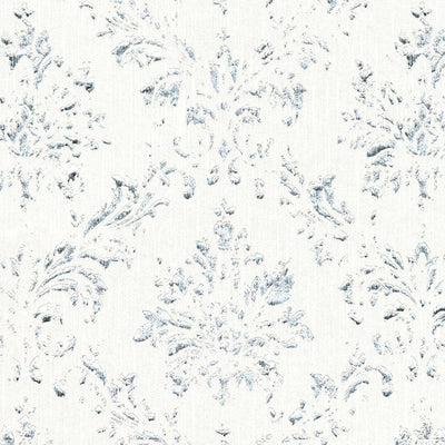 Textile wallpaper in baroque style - white, silver - 306621 AS Creation