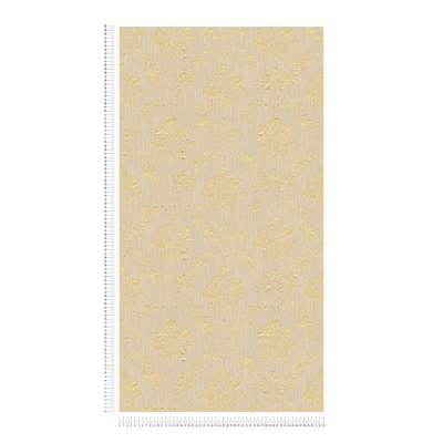 Textile wallpaper in baroque style - beige and gold, 306624 AS Creation