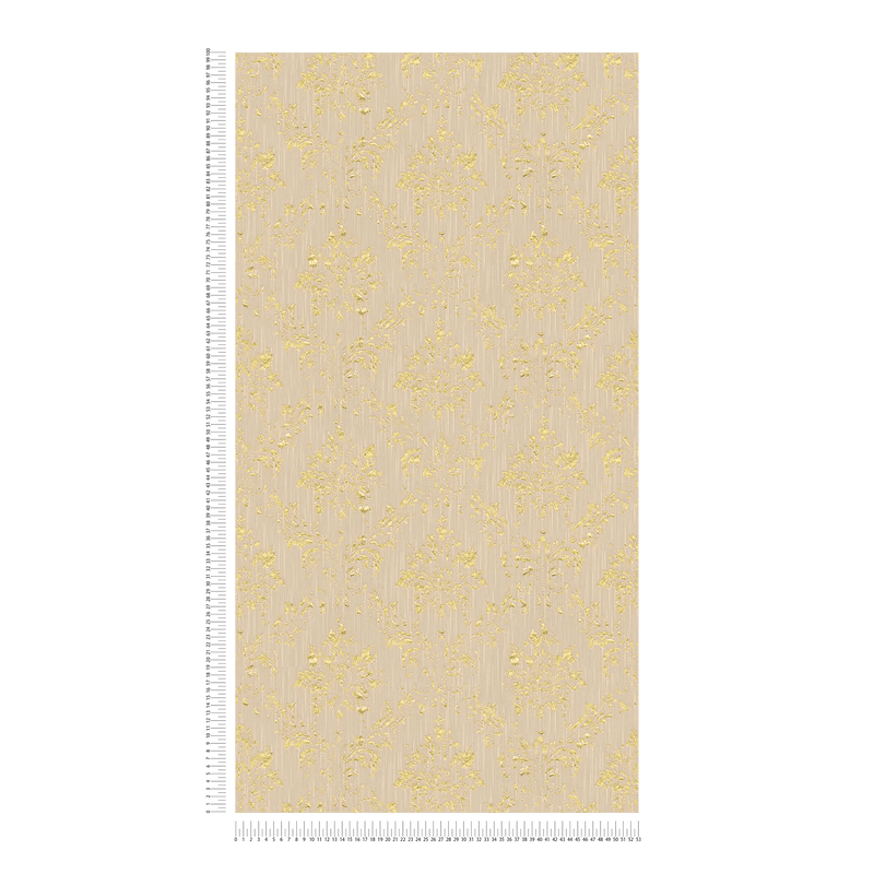 Textile wallpaper in baroque style - beige and gold, 306624 AS Creation