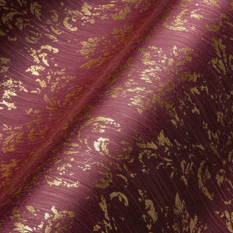 Textile wallpaper in baroque style - red and gold, 306626 AS Creation