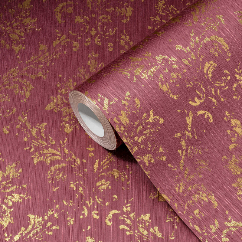 Textile wallpaper in baroque style - red and gold, 306626 AS Creation