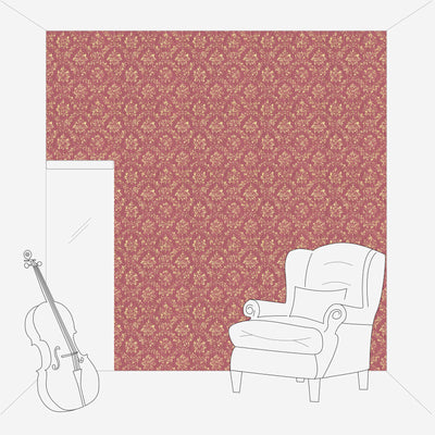 Textile wallpaper in baroque style - red and gold, 306626 AS Creation