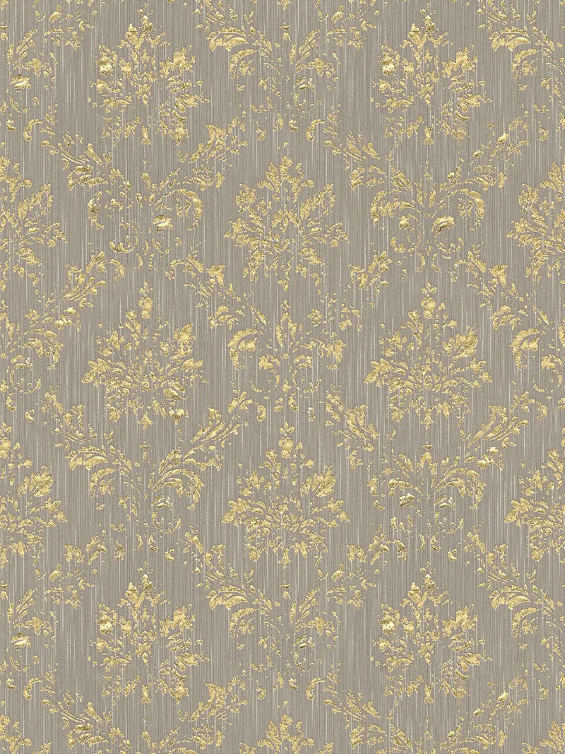 Textile wallpapers in baroque style - taupe and gold, 306625 AS Creation