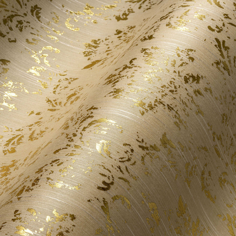 Textile wallpaper in baroque style - gold, 306623 AS Creation