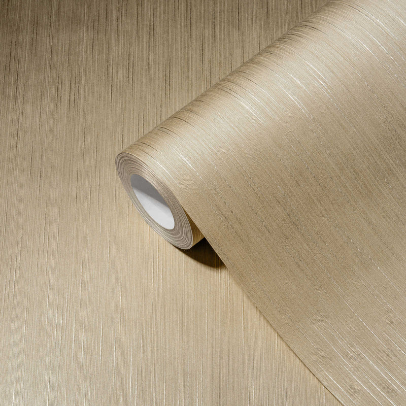 Solid color textile wallpaper in beige, 306832 AS Creation