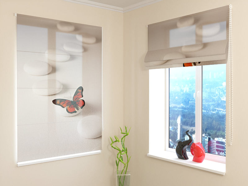 Blinds with butterflies - Zen butterfly - order according to your own design Tapetenshop.lv