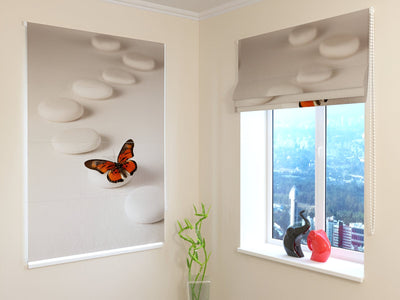 Blinds with butterflies - Zen butterfly - order according to your own design Tapetenshop.lv