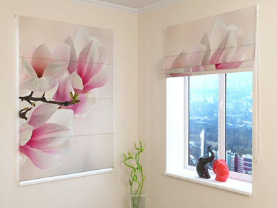 Blinds with flowers - Lovely magnolias - a choice for the bedroom Tapetenshop.lv