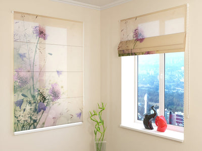 Blinds with flowers - Meadow flowers - easy installation on the wallTapetenshop.lv