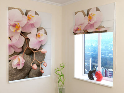 Blinds with flowers - Vienna orchid - for kitchen and living room Tapetenshop.lv