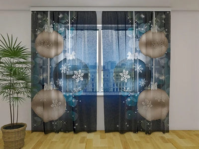 Christmas curtains - New Year's shine - for festive interior Tapetenshop.lv