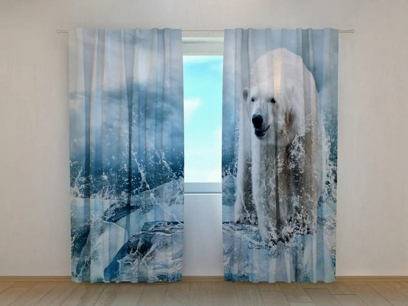 Christmas curtains with polar bear - North - order by your size Tapetenshop.lv