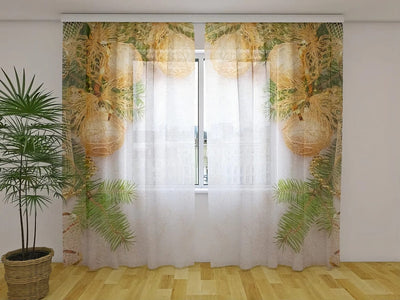 Christmas curtains - Golden bows - will add luxury Tapetenshop.lv